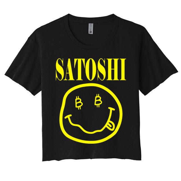 Satoshi Smile Face Women's Crop Top Tee