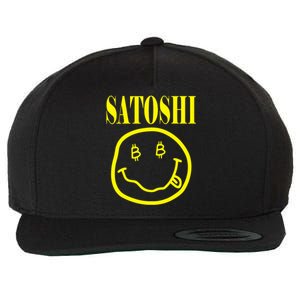 Satoshi Smile Face Wool Snapback Cap