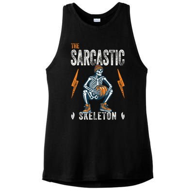 Sarcastic Skeleton Funny Halloween Matching Funny Gift Ladies PosiCharge Tri-Blend Wicking Tank