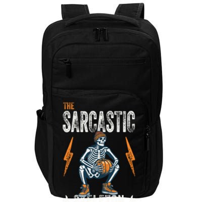 Sarcastic Skeleton Funny Halloween Matching Funny Gift Impact Tech Backpack