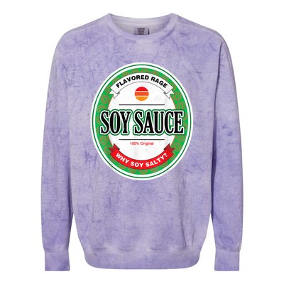 Soy Sauce Funny Costume Vegan Soy Sauce Funny Sushi Matching Group Halloween Cos Colorblast Crewneck Sweatshirt