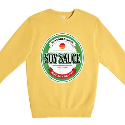 Soy Sauce Funny Costume Vegan Soy Sauce Funny Sushi Matching Group Halloween Cos Premium Crewneck Sweatshirt