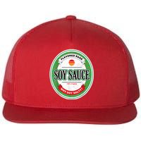 Soy Sauce Funny Costume Vegan Soy Sauce Funny Sushi Matching Group Halloween Cos Flat Bill Trucker Hat