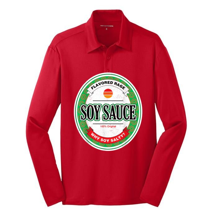 Soy Sauce Funny Costume Vegan Soy Sauce Funny Sushi Matching Group Halloween Cos Silk Touch Performance Long Sleeve Polo