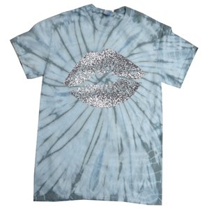 Sexy Silver Glitter Lips Kiss Me Love Makeup Lipstick Shirt Tie-Dye T-Shirt