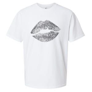 Sexy Silver Glitter Lips Kiss Me Love Makeup Lipstick Shirt Sueded Cloud Jersey T-Shirt