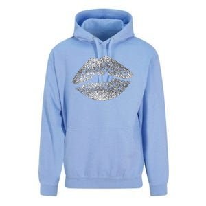 Sexy Silver Glitter Lips Kiss Me Love Makeup Lipstick Shirt Unisex Surf Hoodie