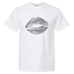 Sexy Silver Glitter Lips Kiss Me Love Makeup Lipstick Shirt Garment-Dyed Heavyweight T-Shirt