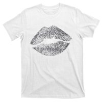 Sexy Silver Glitter Lips Kiss Me Love Makeup Lipstick Shirt T-Shirt