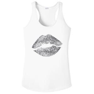 Sexy Silver Glitter Lips Kiss Me Love Makeup Lipstick Shirt Ladies PosiCharge Competitor Racerback Tank