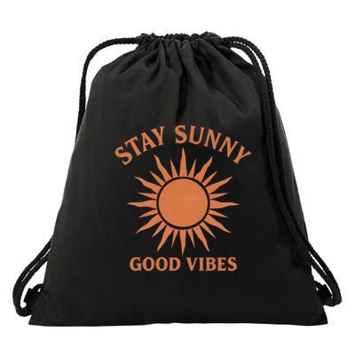 Stay Sunny Good Vibes Drawstring Bag