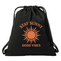 Stay Sunny Good Vibes Drawstring Bag