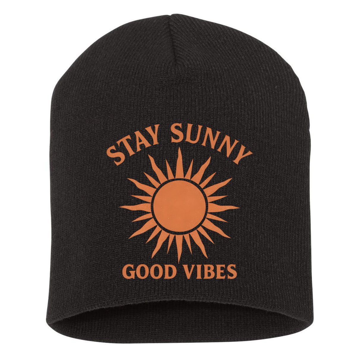Stay Sunny Good Vibes Short Acrylic Beanie