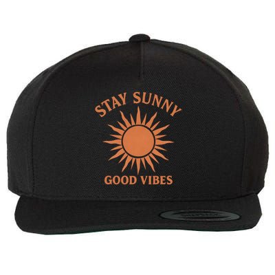 Stay Sunny Good Vibes Wool Snapback Cap