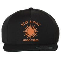 Stay Sunny Good Vibes Wool Snapback Cap
