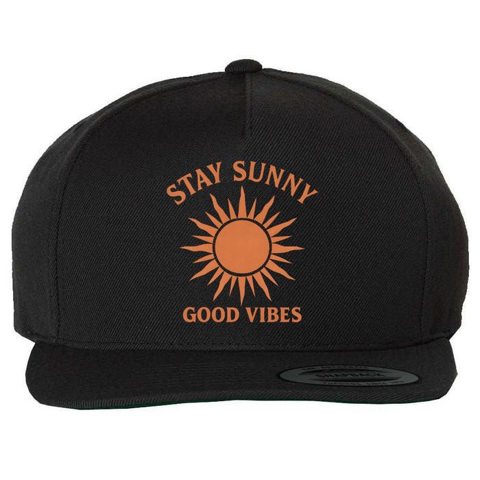 Stay Sunny Good Vibes Wool Snapback Cap