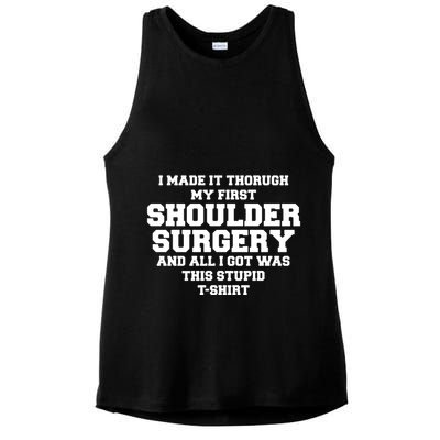 Shoulder Surgery Get Well Soon Recovery Ladies PosiCharge Tri-Blend Wicking Tank