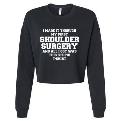 Shoulder Surgery Get Well Soon Recovery Cropped Pullover Crew