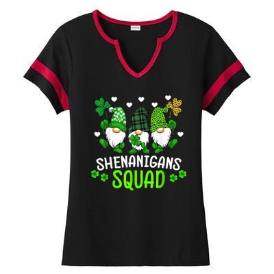 Shenanigans Squad Gnome St Patrick's Ladies Halftime Notch Neck Tee