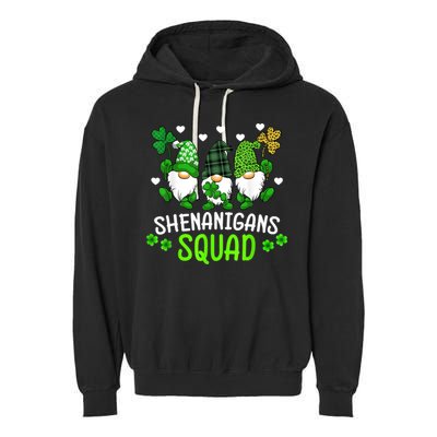 Shenanigans Squad Gnome St Patrick's Garment-Dyed Fleece Hoodie