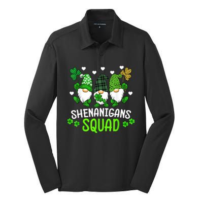 Shenanigans Squad Gnome St Patrick's Silk Touch Performance Long Sleeve Polo