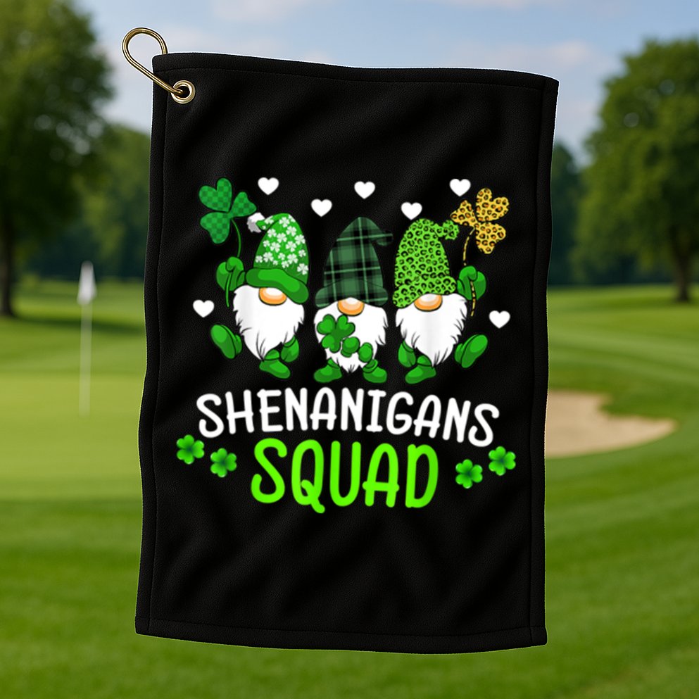 Shenanigans Squad Gnome St Patrick's Golf Towel
