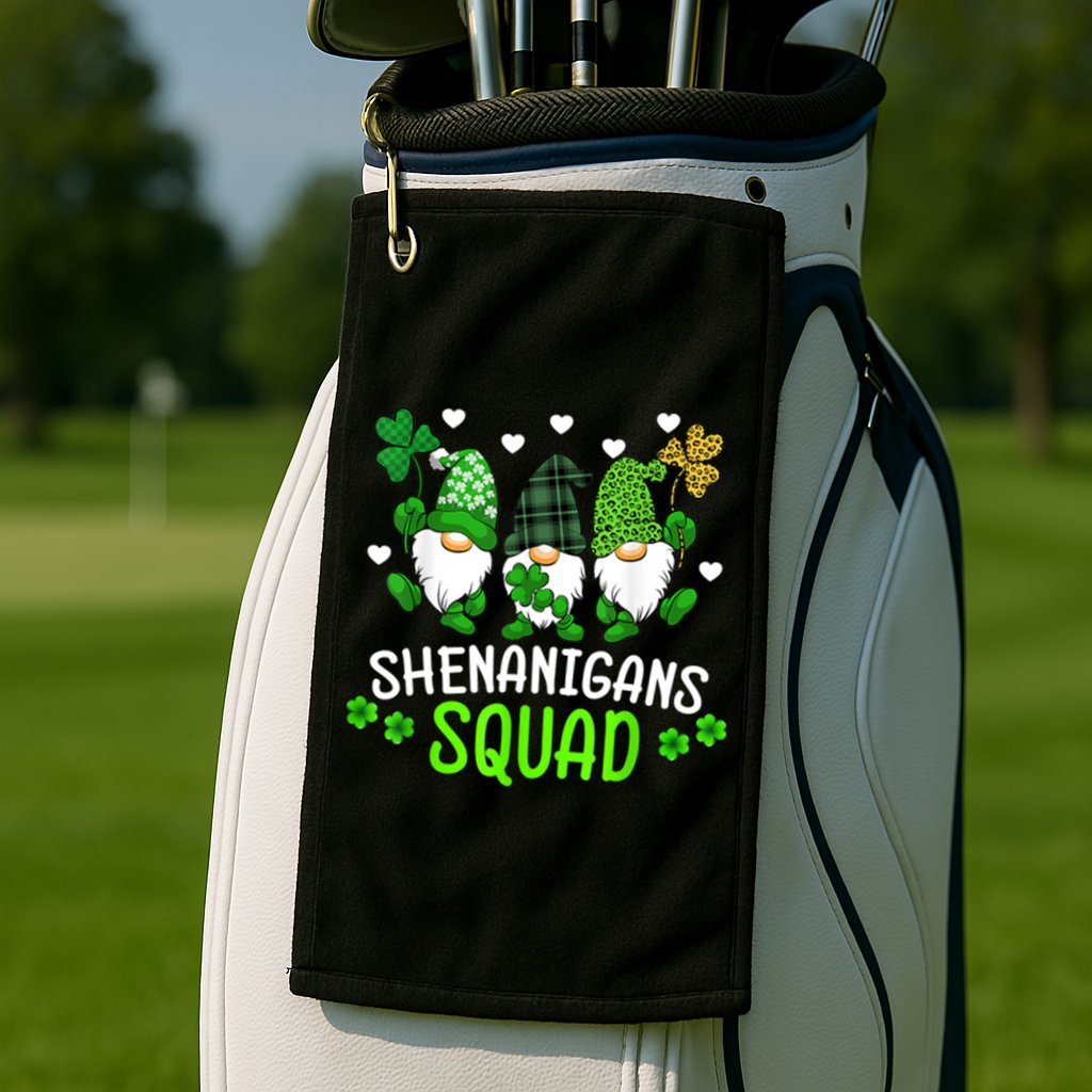 Shenanigans Squad Gnome St Patrick's Golf Towel
