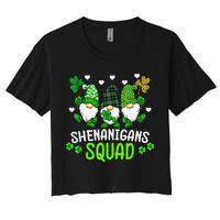 Shenanigans Squad Gnome St Patrick's Women's Crop Top Tee