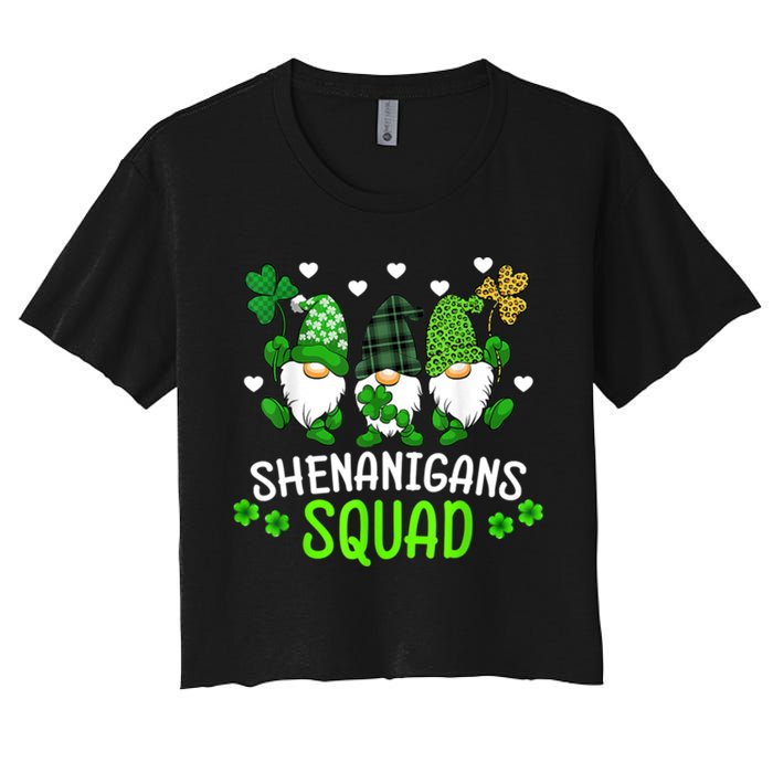 Shenanigans Squad Gnome St Patrick's Women's Crop Top Tee