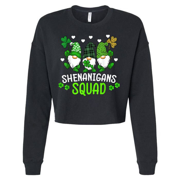 Shenanigans Squad Gnome St Patrick's Cropped Pullover Crew