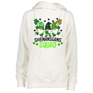 Shenanigans Squad Gnome St Patrick's Womens Funnel Neck Pullover Hood