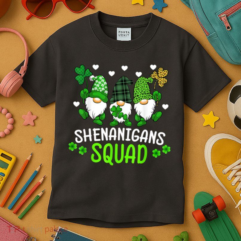 Shenanigans Squad Gnome St Patrick's Kids T-Shirt