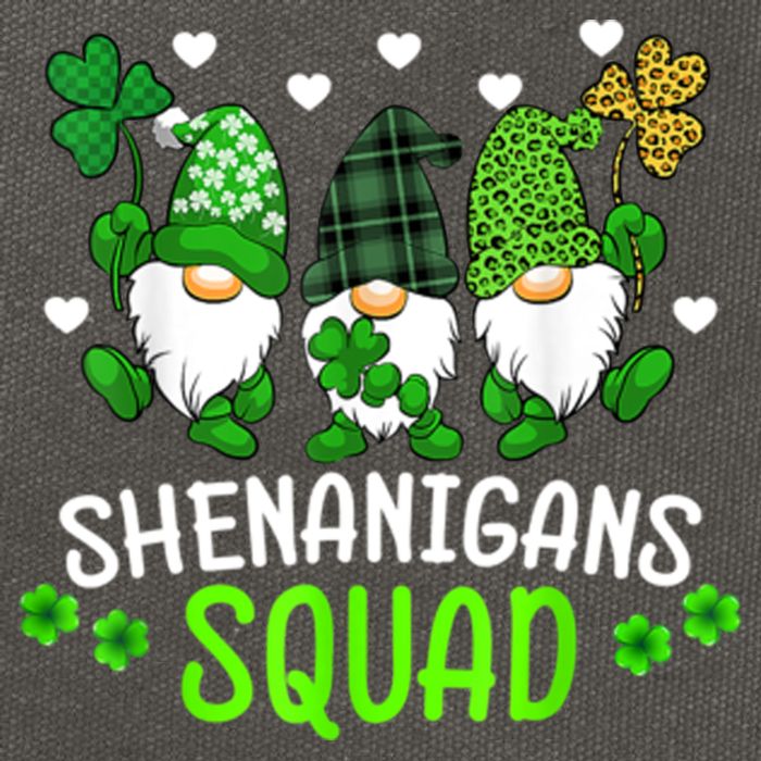 Shenanigans Squad Gnome St Patrick's Cotton Canvas Backpack