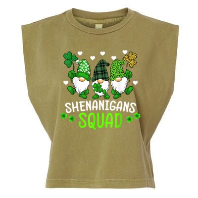 Shenanigans Squad Gnome St Patrick's Garment-Dyed Women's Muscle Tee