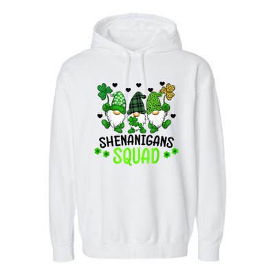 Shenanigans Squad Gnome St Patrick's Garment-Dyed Fleece Hoodie