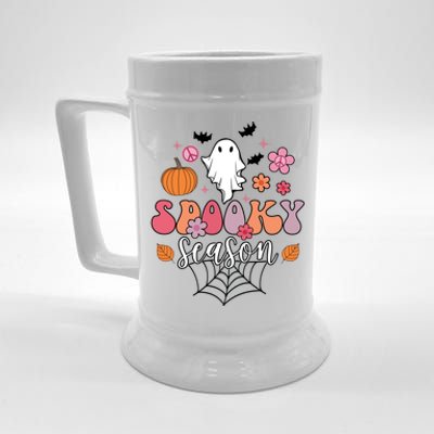 Spooky Season Groovy Ghost Halloween Scary Gift Beer Stein