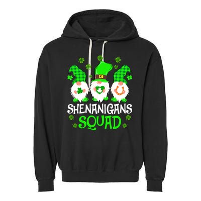 Shenanigans Squad Gnomies St Patrick's Day Garment-Dyed Fleece Hoodie