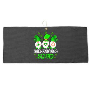 Shenanigans Squad Gnomies St Patrick's Day Large Microfiber Waffle Golf Towel