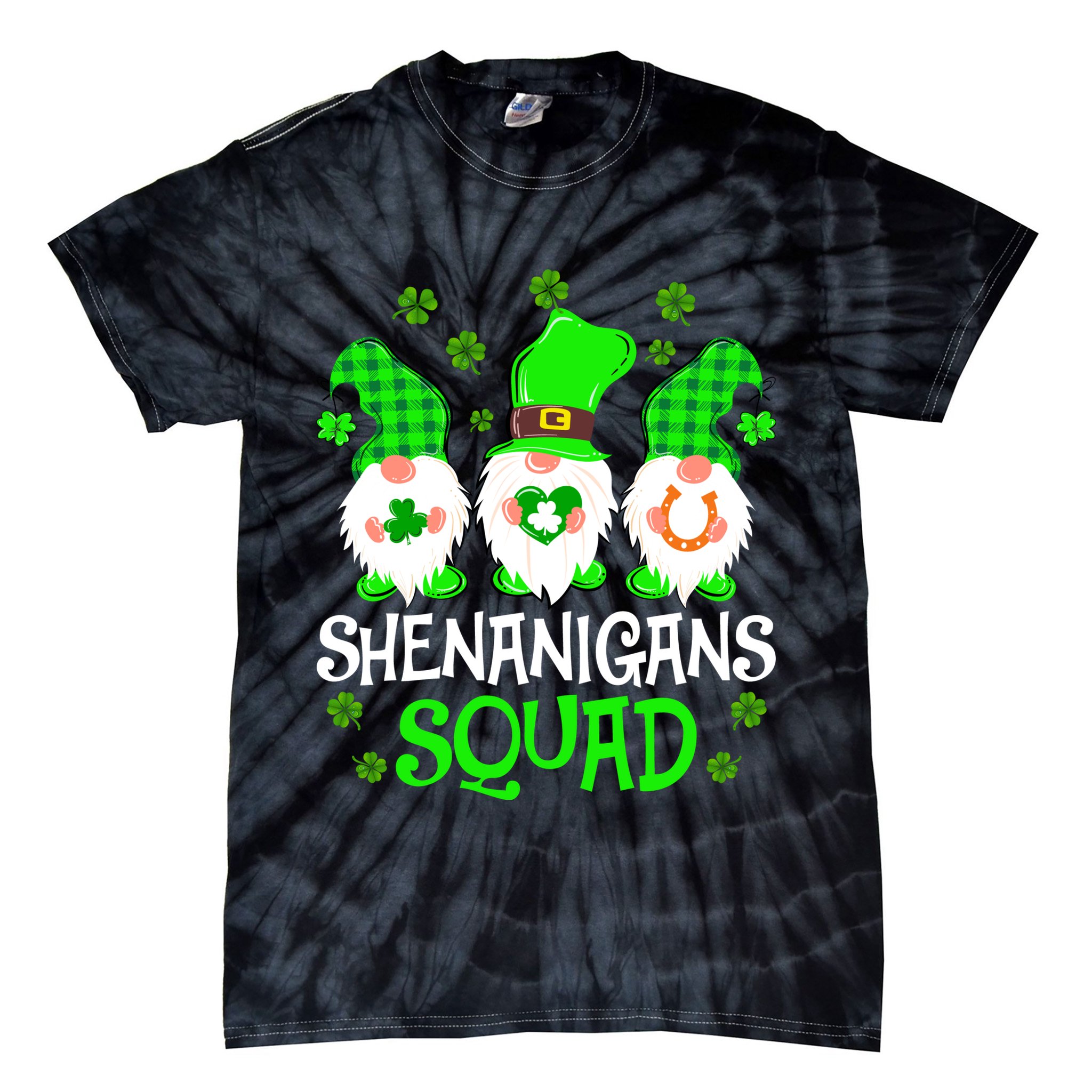 Shenanigans Squad Gnomies St Patrick's Day Tie-Dye T-Shirt