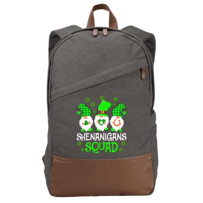 Shenanigans Squad Gnomies St Patrick's Day Cotton Canvas Backpack