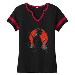 Samurai Spirit Graphic Modern WarriorS Ladies Halftime Notch Neck Tee