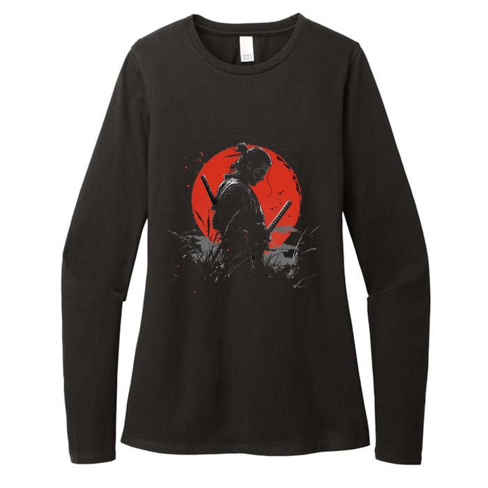 Samurai Spirit Graphic Modern WarriorS Womens CVC Long Sleeve Shirt