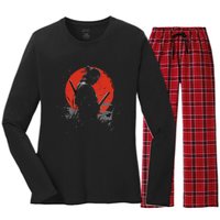 Samurai Spirit Graphic Modern WarriorS Women's Long Sleeve Flannel Pajama Set 