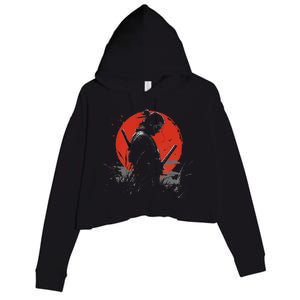 Samurai Spirit Graphic Modern WarriorS Crop Fleece Hoodie