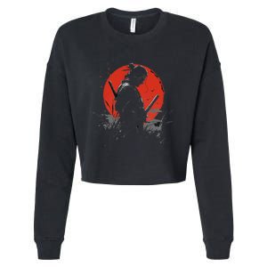 Samurai Spirit Graphic Modern WarriorS Cropped Pullover Crew