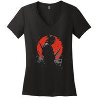 Samurai Spirit Graphic Modern WarriorS Women's V-Neck T-Shirt