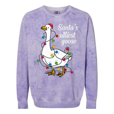 Santa’s silliest goose Funny Christmas Family Sweatshirt Colorblast Crewneck Sweatshirt