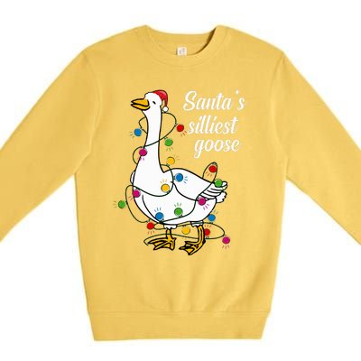 Santa’s silliest goose Funny Christmas Family Sweatshirt Premium Crewneck Sweatshirt