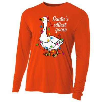 Santa’s silliest goose Funny Christmas Family Sweatshirt Cooling Performance Long Sleeve Crew