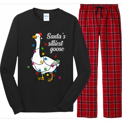 Santa’s silliest goose Funny Christmas Family Sweatshirt Long Sleeve Pajama Set